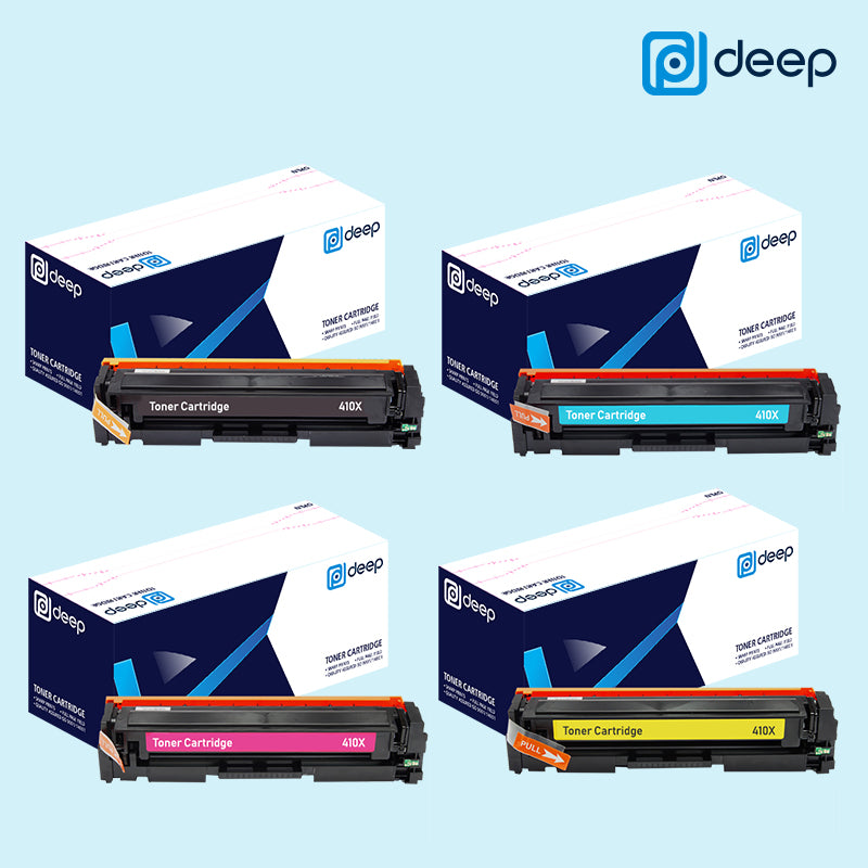 Deep 410X High Yield Black Cyan Magenta Yellow Toner Cartridge