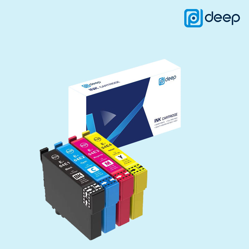 Deep 04E 04 E Black Cyan Magenta Yellow Color Ink For use in Epson WF-2851 XP-4101 XP-2101 T04E wf2851 xp4101 xp2101