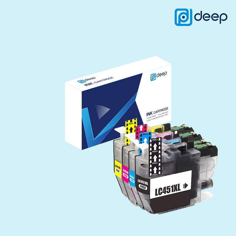 Deep LC451XL Black Cyan Magenta Yellow Ink Cartridge for MFC-J1010DW / DCP-J1050DW / DCP-J1140DW