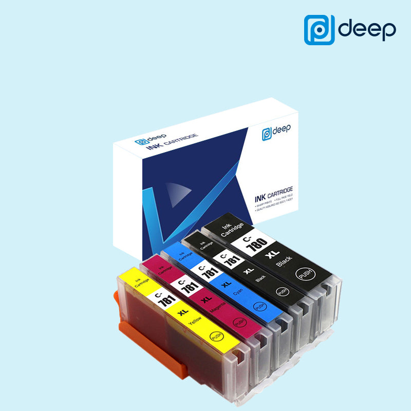 Deep PGI-780XL CLI-781XL Black Cyan Magenta Yellow Photo Blue High Yield Ink for PIXMA TR8570 TS6370 PGBK 780XL 781XL