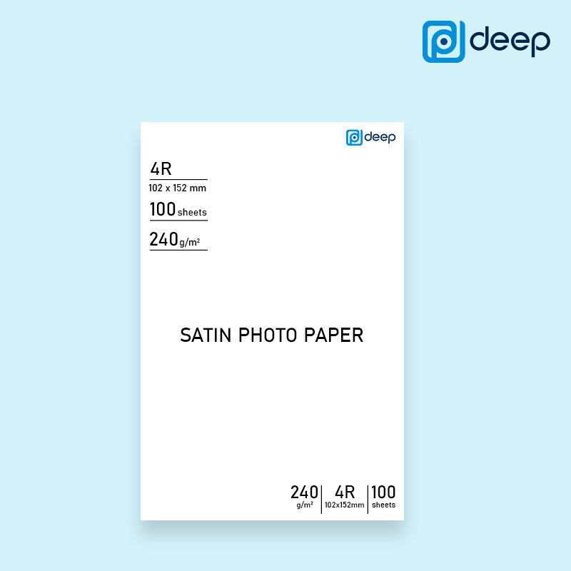 Deep High Quality Inkjet Photo Paper 4R 4''x 6'' Semi Glossy - Satin Photo Paper 240gsm 100 sheets