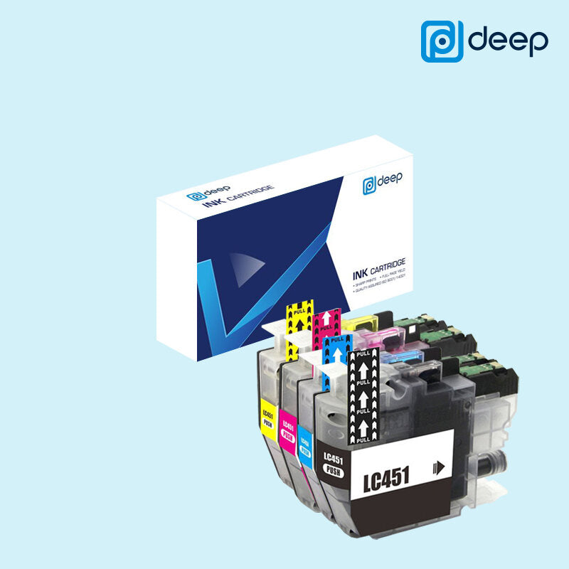 Deep LC451 Black Cyan Magenta Yellow Ink Cartridge