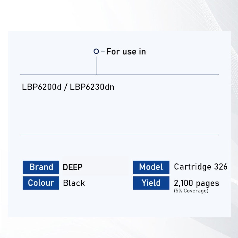 Deep 326 High Quality Black Toner Cartridge for use in LBP6200d LBP6230dn CRG 326 CRG326