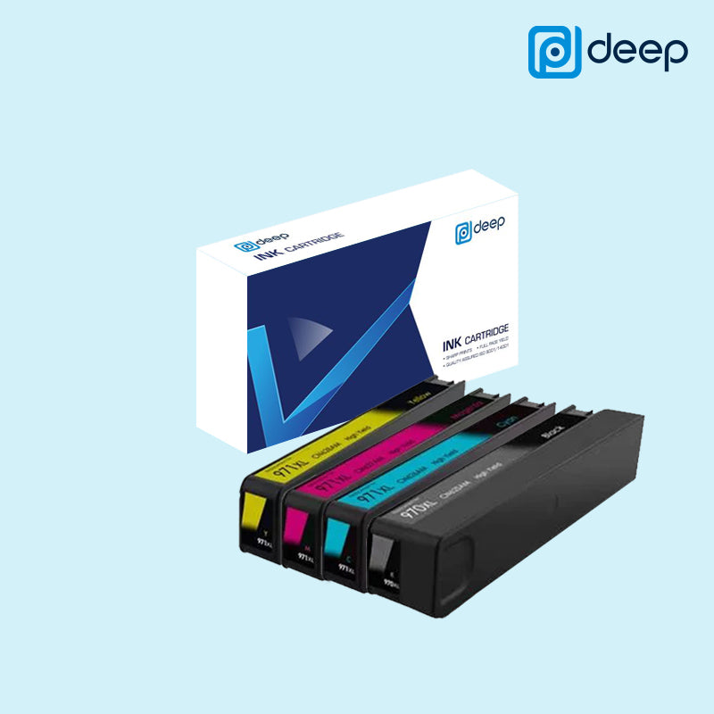 Deep 970XL 971XL High Yield Black Cyan Magenta Yellow Ink Cartridge