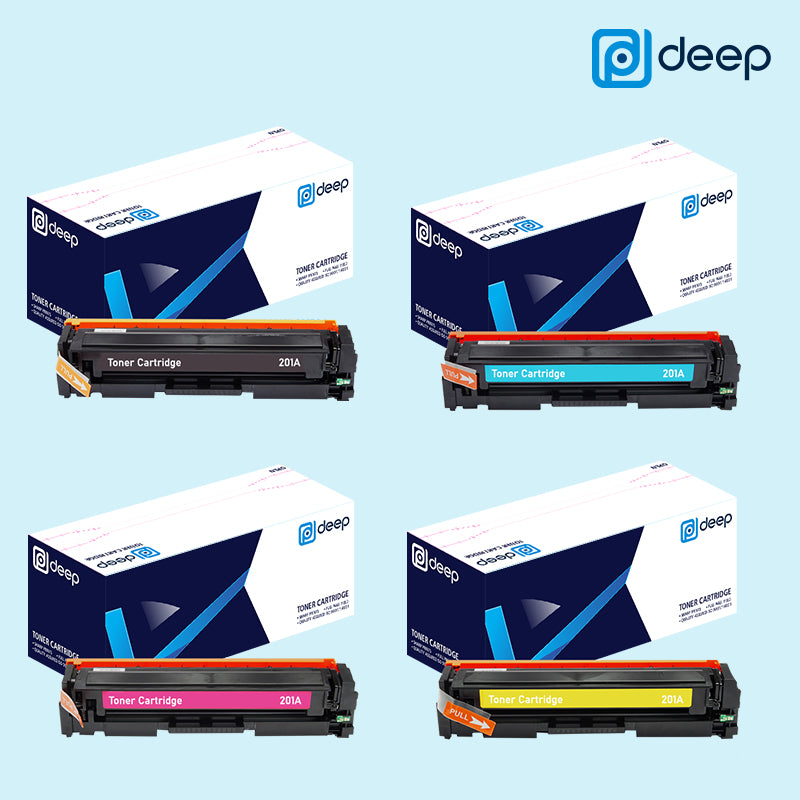 Deep 201A Black Cyan Magenta Yellow Toner Cartridge 